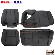 2007-2013 Fits Chevy Silverado Leatherette Rear Bench Replacement Covers Ebony