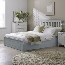 Image of Aspley Kingsize Wooden End Lift Ottoman Bed- Grey |Space Saving Sleep Solution
