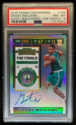 2019-20 Contenders Grant Williams RC The Finals Ticket Auto #10/49 PSA 8