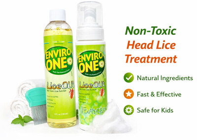 Enviro-One Head Lice Kit - Non-Toxic, Fragrance-Free - Foamer + Comb (Free Ship)
