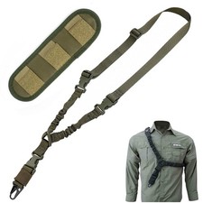 Tactical One Single Point Rifle Sling Gun Sling Bungee Strap with Shoulder Pad