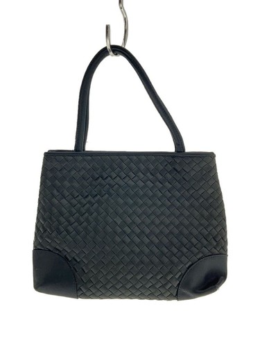 BOTTEGA VENETA Handbag Intrecciato Leather Black Used