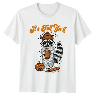 Its Fall Yall Raccoon Pumpkin Autumn Holidays Herren Damen Grafik T-Shirt