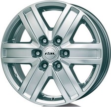 4x Alufelgen RIAL Transporter polar-silber 6,5x16 ET62 LK6 130 16 Zoll Felgen Al