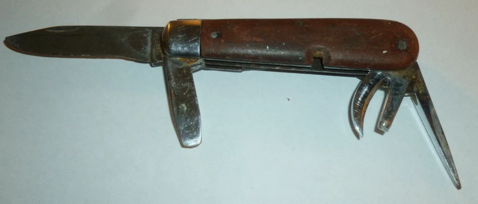 Vintage Rare 1932 Wenger Delemont Fibre model 1908 Soldier Swiss Army Knife 32 - Image 4 of 4