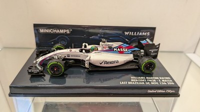 Minichamps 1:43 Williams Martini Mercedes FW38 F. Massa Last Brazilian GP 2016