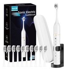 Electric Toothbrush Set, Equipped with 10 Brush Heads and Travel case, IPX8 W...