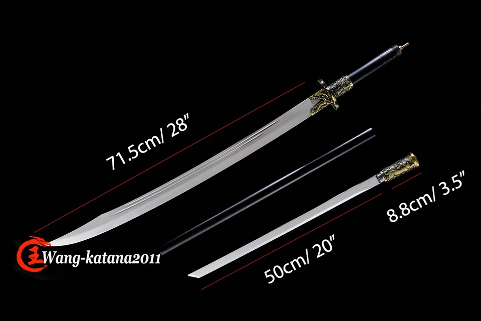 60" Sharp Kungfu Long Big Dao Tang Sword & Broadsword 2in1 High Manganese Steel - Image 4 of 4