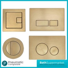 Brushed Brass Mechanical Flush Plate For Wall Hung Toilet Pneumatic Cisterns 