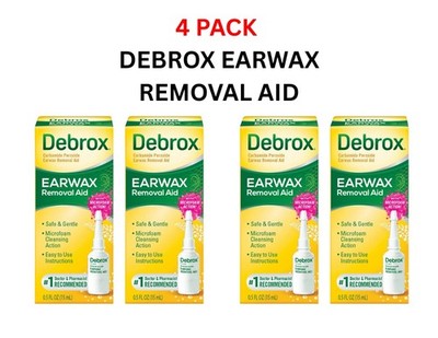 4 Ear Wax Removal Drops, Gentle Microfoam Ear Wax Remover, 0.5 Fl Oz, BB 04/2026