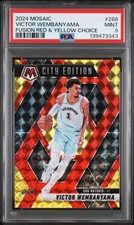 2024 PANINI MOSAIC FUSION RED & YELLOW CHOICE #288 VICTOR WEMBANYAMA 3/75 PSA 9
