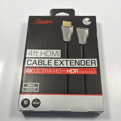 New Rocketfish 4ft HDMI Cable Extender 4k Ultra HD HDR RF-HZ417 18 Gbps
