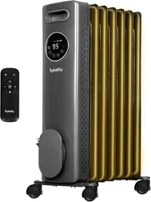 hykolity 1500W Oil Filled Radiator Heater with Remote, 24H On Off Timer, Digital