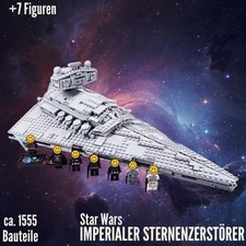 MOC Star Wars Imperialer Sternenzerstörer +7 Figuren, ca. 1555 Teile