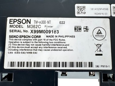 Epson TM-M30II-NT M362C Compact POS Thermal Receipt Printer LAN