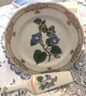 Andrea By Sadek Golden Botanical Purple Iris Floral Cake Plate/Server, New Vtg — photo 2