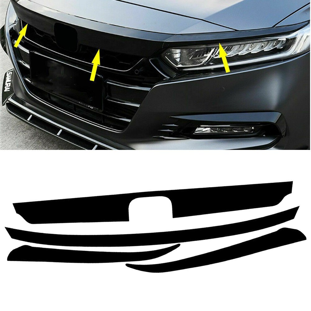Car Front Bumper Grille Chrome Delete Vinyl Trim For Accord 2018 2019 2020