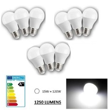 LOT DE 9 AMPOULE LED MAISON E27 15W 220V 1250 LUMENS - COULEUR BLANC FROID 6000K