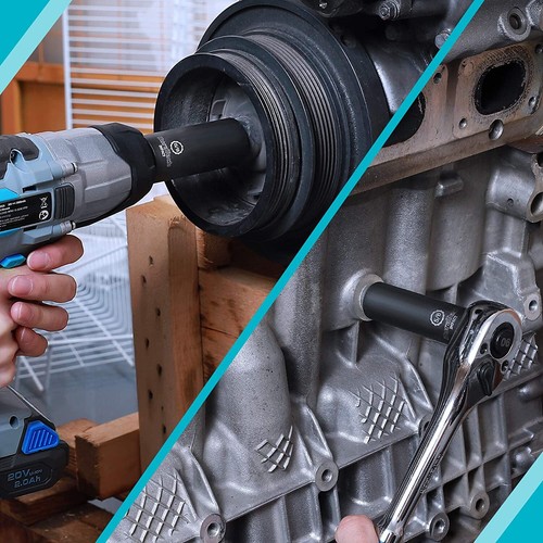 14 Pieces 1/2-Inch Drive Shallow Impact Socket Set, 11-32Mm, CR-V, Metric, 6 Po - Picture 2 of 12
