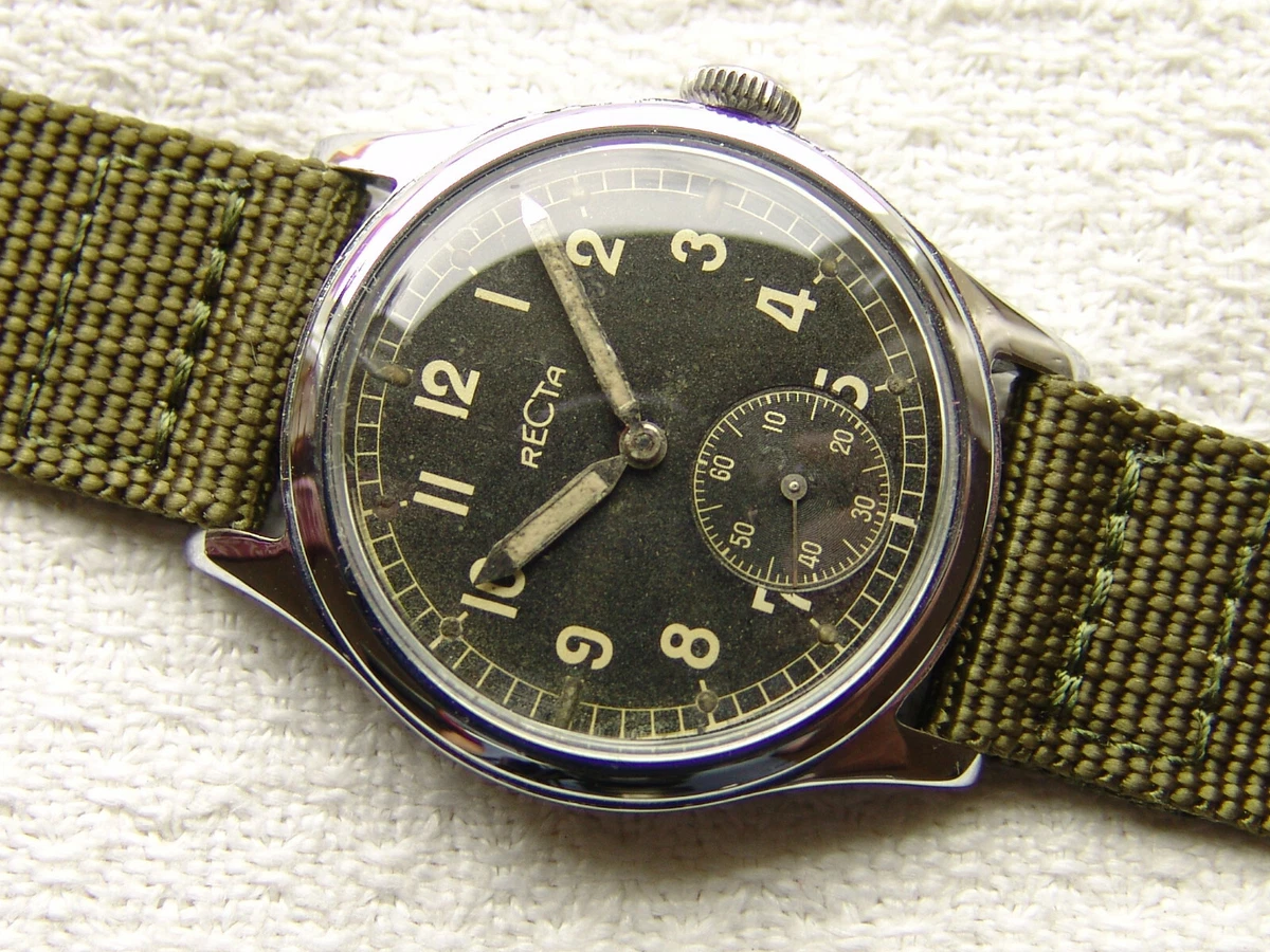 34 mm p riode Seconde Guerre mondiale MONTRE BRACELET MILITAIRE ALLEMANDE RECTA