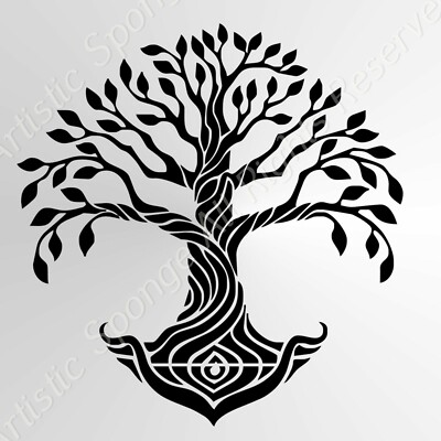 FINGERINSPIRE - Plantilla De Decoración De árbol De La Vida, 11.8 X 11.8 Pulgadas, Diseño De árbol En Forma Humana, Plantillas Cuadradas Reutilizables Para Proyectos De Arte, Pintura En Madera, Piso