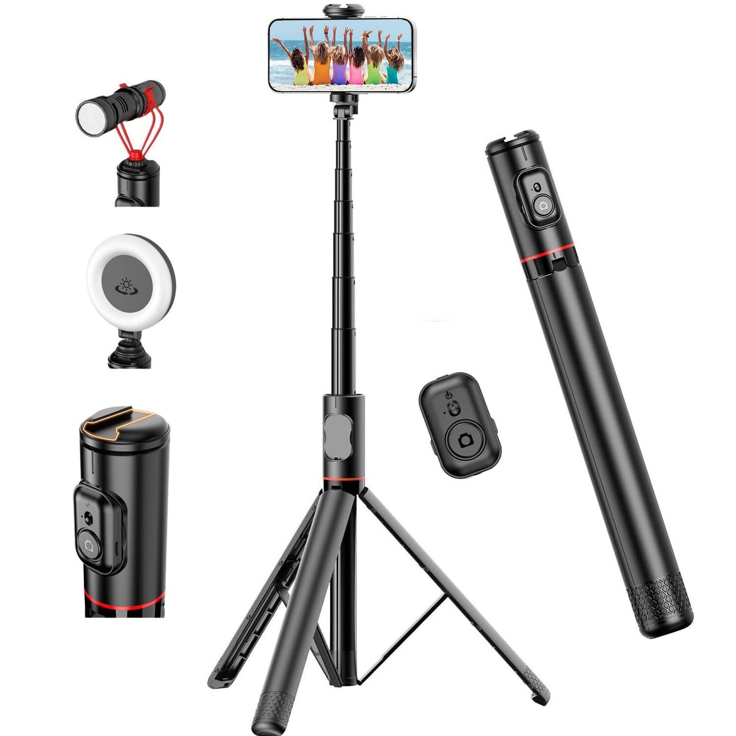 Extendable Phone Tripod Stand with Selfie Stick for Hands-Free Photos & Videos  