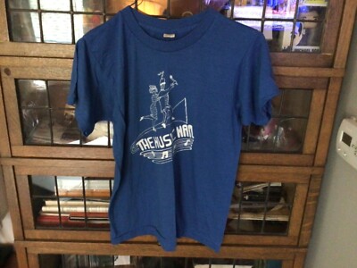 VTG 80 s  The Music Man  TOMMY Musical Blue Screen Stars T Shirt SZ S/M - Cool
