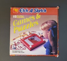 COMPLETE Vintage VTG Etch A Sketch Games and Puzzles 18 Reusuable Plastic Screen