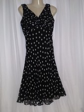 NICE ADRIANNA PAPELL BLACK POLKA DOT DRESS