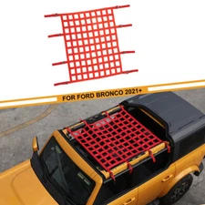 Car Roof Mesh Cargo Net Top Netting Hammock Net for Ford Bronco 2021+ 4Door Red