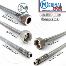 Flexible Tap Hose Connector Kitchen Basin Mixer pipe tails 15mm 22mm 1/4" & 1/2"