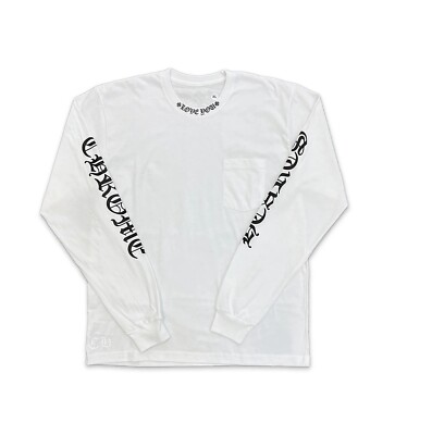 大人気確実正規品　極美品CHROME HEARTS ホワイト Tシャツ　XL 白 XL CHROME HEARTS WHITE LOVE YOU LONG SLEEVE T-SHIRT *AUTHENTIC