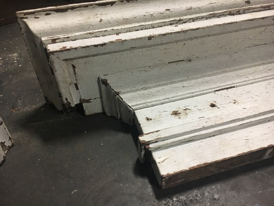 c1870 victorian farm house window header pediment - heavy molding 40