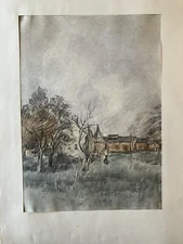 Alfred  Prust Still  English Impressionist Drawing Watercolor Chalk