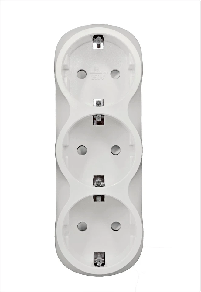 Adapter Stecker 3-fach Steckdosen Kindersicherung Multistecker Mehrfachstecker - Bild 2 von 3