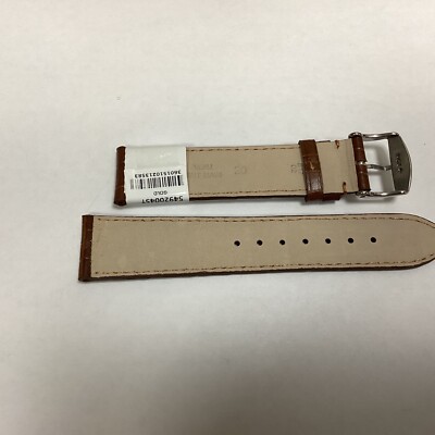 Bracelet De Montre ZRC En Cuir Veau Grain Alligator Bleu Marine, 20mm - Neuf
