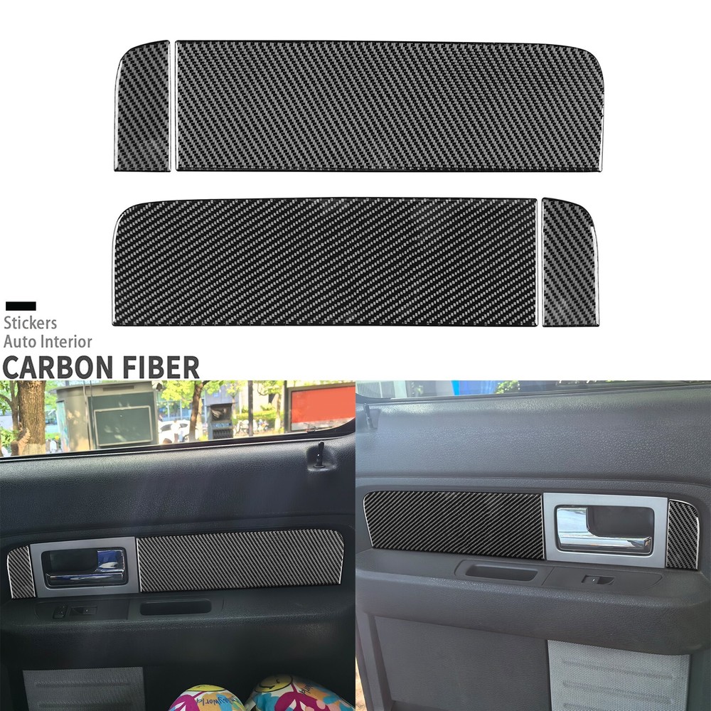 Real Carbon Fiber Rear Door Handle Panel Cover For Ford F-150 F150 Raptor 09-14