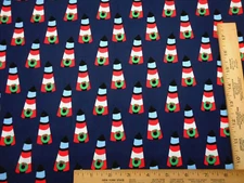 Christmas Fabric By Yard Xmas Lighthouses on Dusty Navy Blue Premium Cotton #1 C