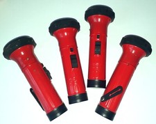4 x unbenutzt Rot Feuerwehr Weihnachten Germany Crone alte Taschenlampe Retro
