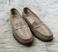 SAS Beige Leather Slip On Casual Penny Loafers Shoes Size 7 S