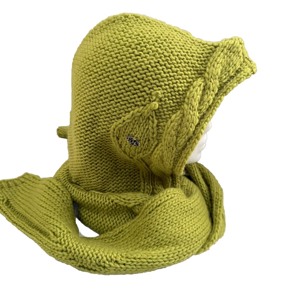 Bufanda de piel de tortuga para mujer OS Chartreuse verde lana con capucha tejido con cable cálido grueso Foto 2 de 4