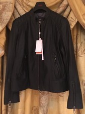 Bnwt Hugo Boss Dark Grey Real Leather Jacket, Size 14