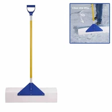 36" Poly Blade Snow Shovel with Reflective Tape for Easy Snow Pushing
