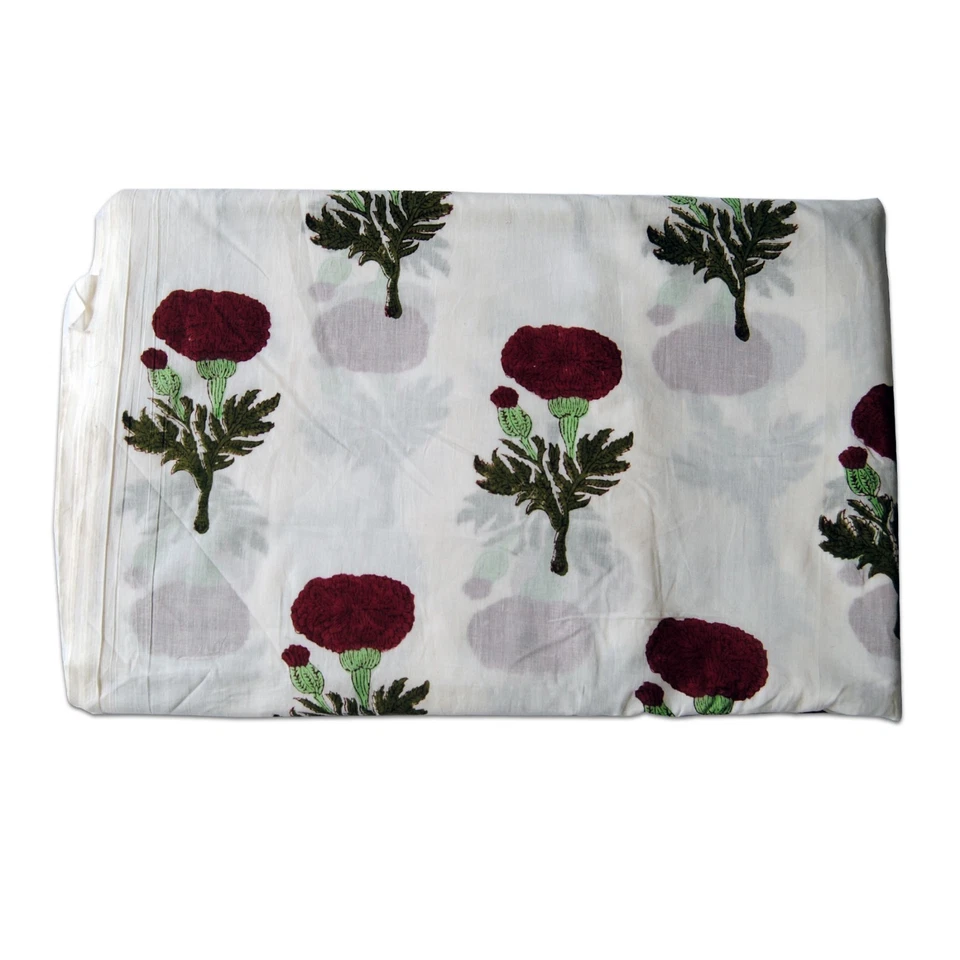 10 ярдов индийской хлопчатобумажной ткани ручной работы с принтом санганери для бега вуаль - Изображение 2 из 4