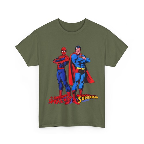 Amazing Spider-man & Superman T-Shirt - 1970s DC & Marvel Team-Up - Comic Art - Picture 32 of 76