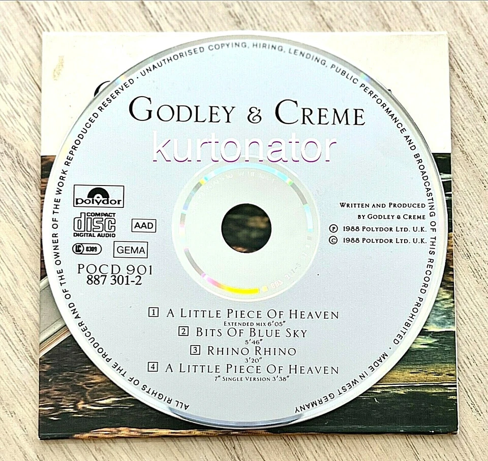 Godley & Creme A LITTLE PIECE OF HEAVEN 4 Track CD Single West Germany Import Foto 3 de 4