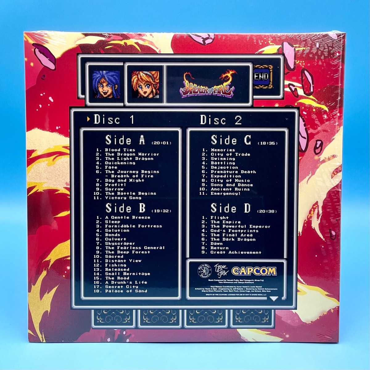 Breath of Fire Original SNES Vinyl Soundtrack 2xLP Colored Blue
