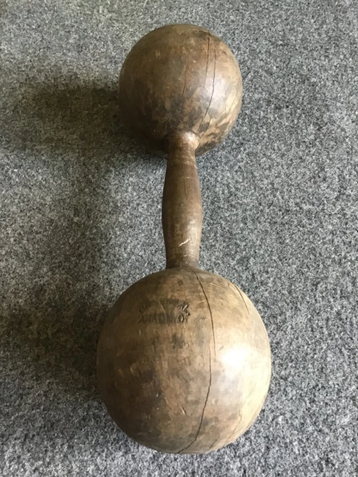 Antiguo universal vintage Akron.O. Peso de campana de madera de 1 1/2 lb  Foto 4 de 4