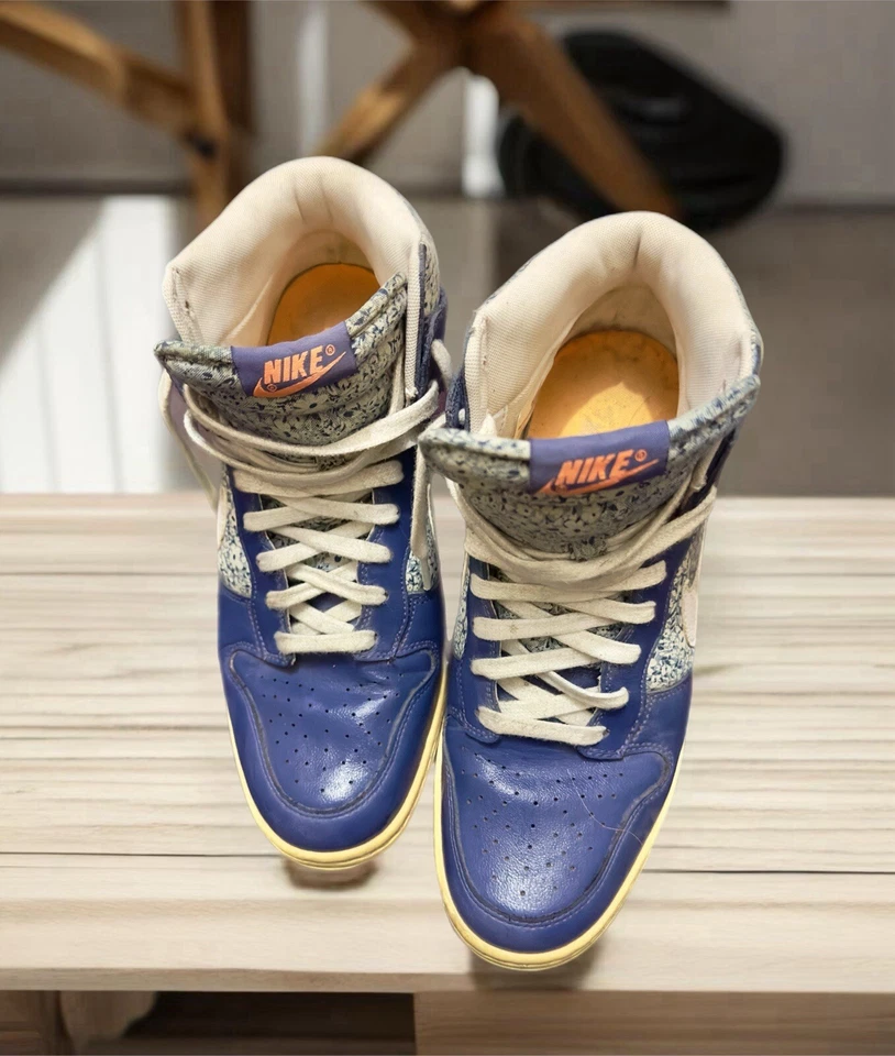 Nike X Liberty Of London Dunk Sky Hi Wedge Azul Floral Mujer Talla US 9.5 Foto 2 de 2