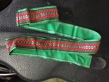 VINTAGE Green and Red pattern STRAP for GUITAR